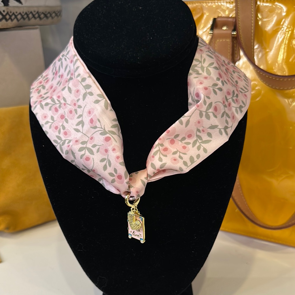 Floral Pink Necklace Scarf
